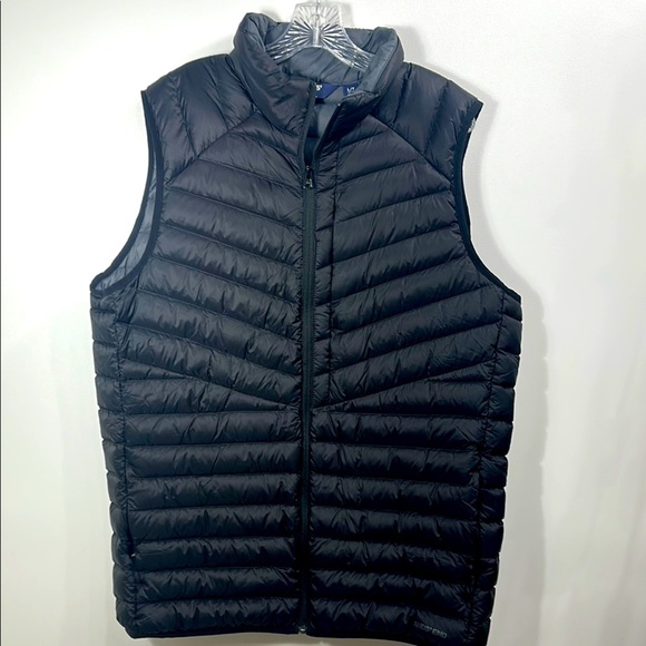 Lands End 800 down Black Quilted Puffer Vest with Stand-Up Collar size LT.NWT